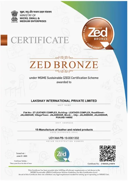 ZED CERTIFICATE